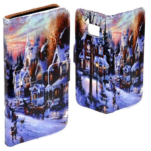 For iPhone 16 15 Plus Pro Max - White Christmas Print Wallet Phone Cover - Bild 4 von 9