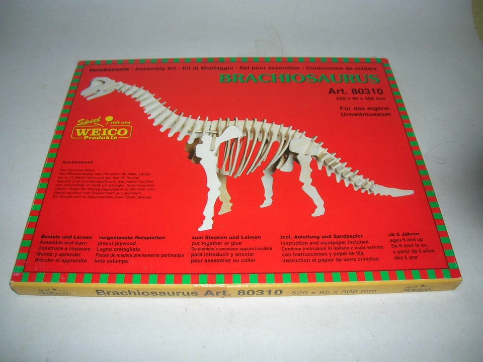 Weico Producte Brachiosaurus Holzbausatz 3D Puzzle Art 80310 Neu+OVP - Bild 2 von 4