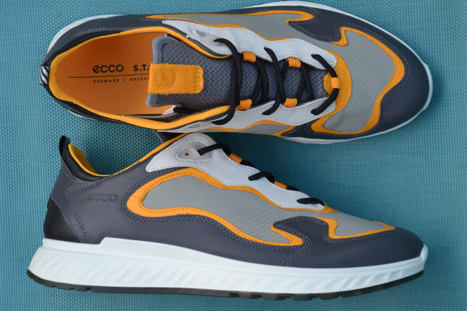 ECCO BNIB Mens Lightweight Shoes ST.1 Grey / Yellow UK 9 - 9.5 / EU 43 RRP £130 image 4