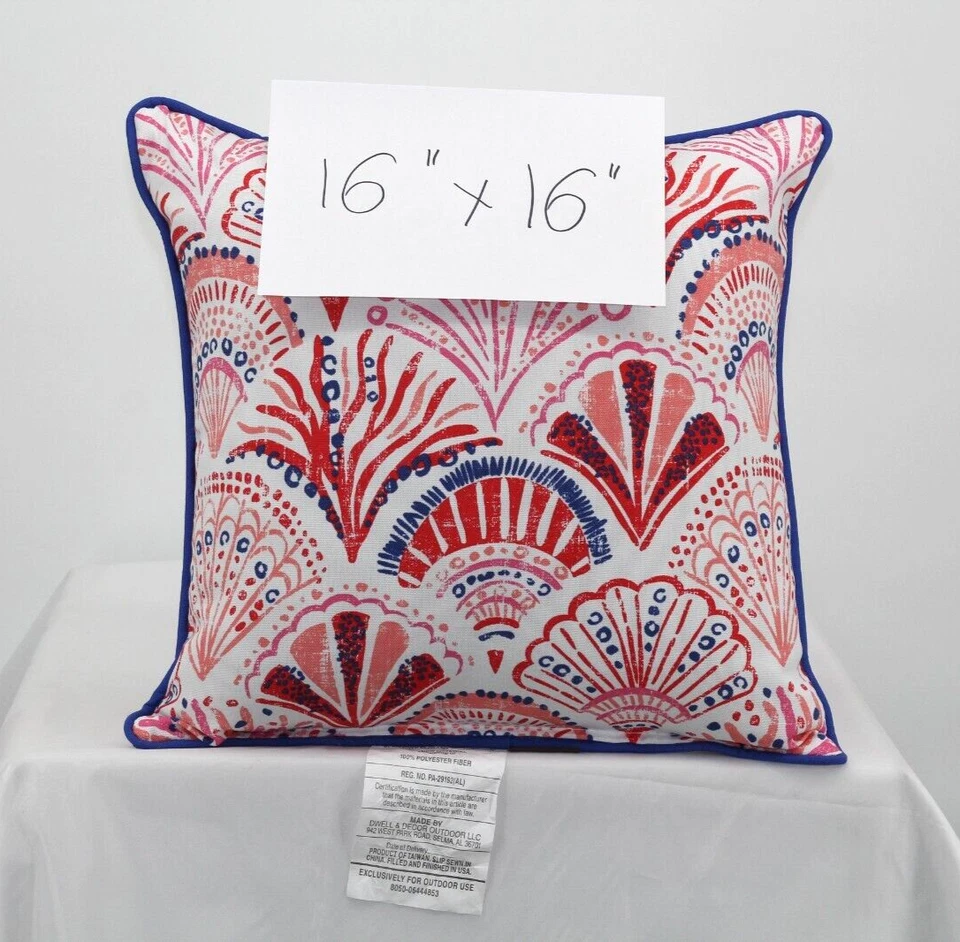 allen + roth 16" Paisley Coral Springs Square Throw Pillow - Image 2 of 3