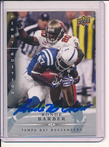 2008 UPPER DECK FIRST EDITION Ronde Barber signed Auto IN PERSON AUTOGRAPH RC