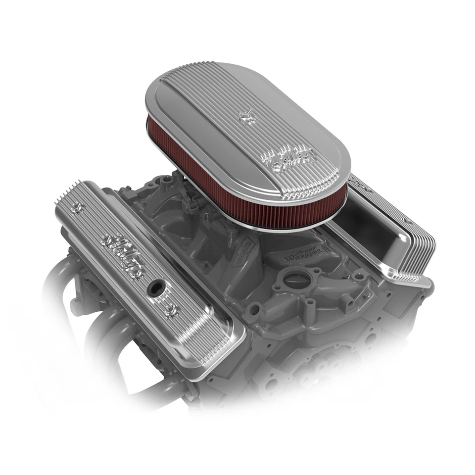 Holley Air Cleaner Vintage Oval Red Cotton Gauze Polished For Single 4-bbl Carb. - Image 3 of 4