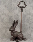 COUNTRY RABBIT Cast Iron HEAVY DOOR PORTER DOORSTOP ~ DECORATIVE CARRY HANDLE ~
