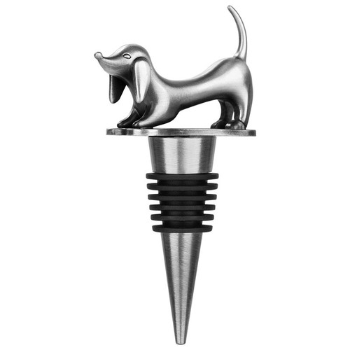 Retro Dog Wine Stopper Durable Metal Dachshund Bottle Cork Home Bar Accessories - Foto 14 di 16