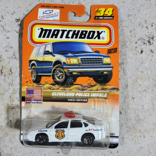 Matchbox USA Series #34 Cleveland Police Impala White w/ 1999 Logo FIRST EDITION