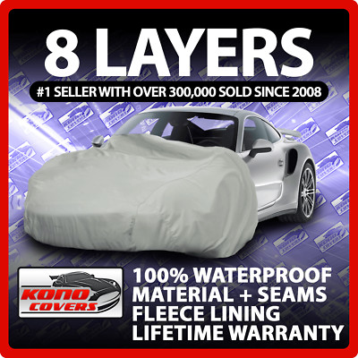 8 Layer Car Cover Indoor Outdoor Waterproof Breathable Layers Fleece Lining 6395