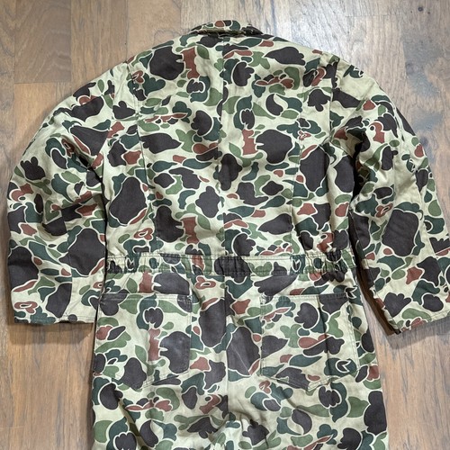 Vintage Big Bore Coveralls Mens L Green Duck Frog Camo Insulated Upland Hunting - Picture 19 of 20