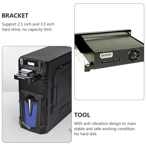 2 Pieces Hard Disk Extraction Box 3.5 Inch to 5.25 Mounting Kit Internal - Afbeelding 11 van 12
