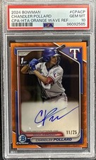 2024 1st Bowman Chrome Chandler Pollard #11/25 Orange Refractor Auto RC!! Texas