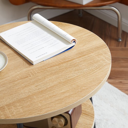 Mingone Beistelltisch Couchtisch Rund Kaffeetisch Balkontisch Tisch Couchtisch - Bild 12 von 25