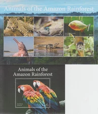 Tonga Niuafo'ou MNH Year 2022x Parrots Wild Cats Fish Monkey Alligator Frog