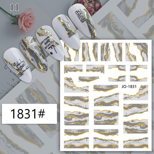 French Nail Foil Decals Flower Designs Nail Art Sticker Stickers DIY Manicure # - Picture 62 of 63
