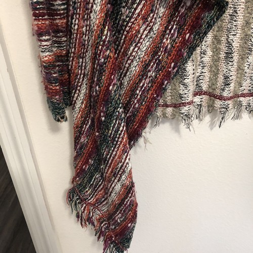 Gimmicks by BKE cotone maglia grossa maglione arcobaleno aperto davanti cardigan boho taglia L - Foto 9 di 11