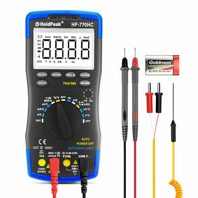 Pro Digital Multimeter True RMS 6000C Auto Rang 60MΩ Duty Cycle Test With NCV