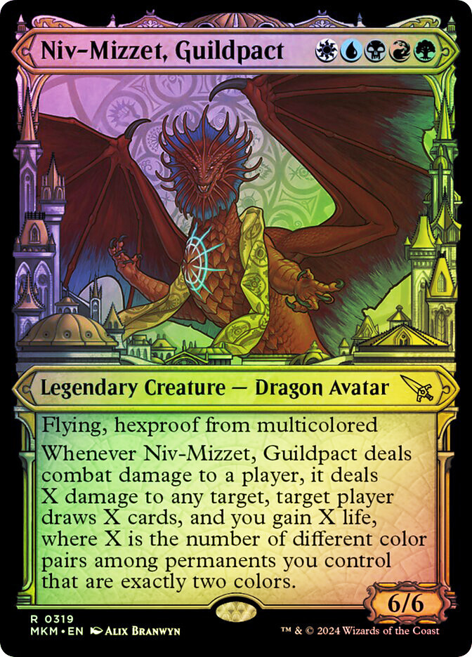 MTG FOIL Niv-Mizzet, Guildpact 319 Showcase - Murders at