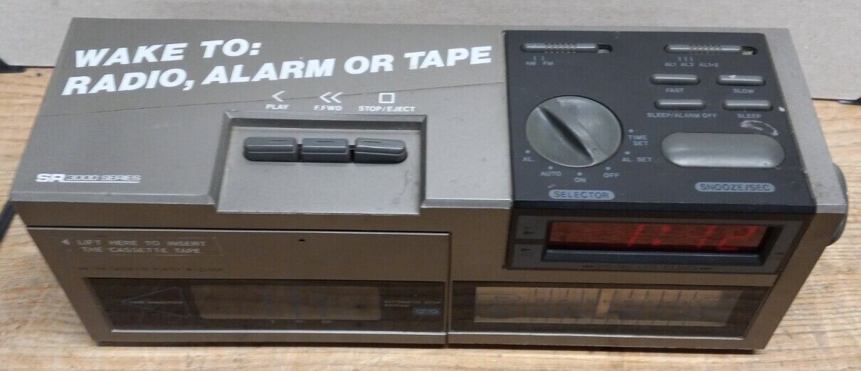 Vintage Radio Sears SR3000 Series AM/FM Cassette Player and Alarm Clock