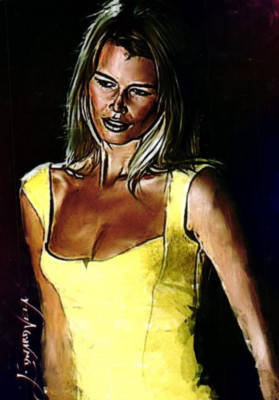 Claudia Schiffer Authentic Artist Signed Limited Edition Print Card 46 of 50