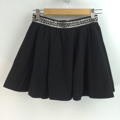 Low Cost HM Divided Womens Black Back Zip blink Lined Skirt Size 4