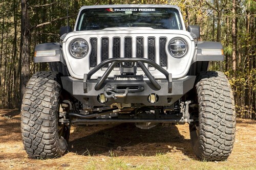 11540.32 Rugged Ridge HD Bumper Stubby Front 07-24 Wrangler JK, JL, JT Gladiator - Picture 2 of 6