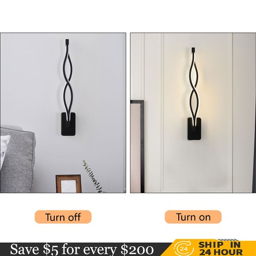 Wavy Wall-Mounted LED Wall Light Dimmable w/Heat-sink Hole Sconce Lighting Decor - Picture 7 of 23