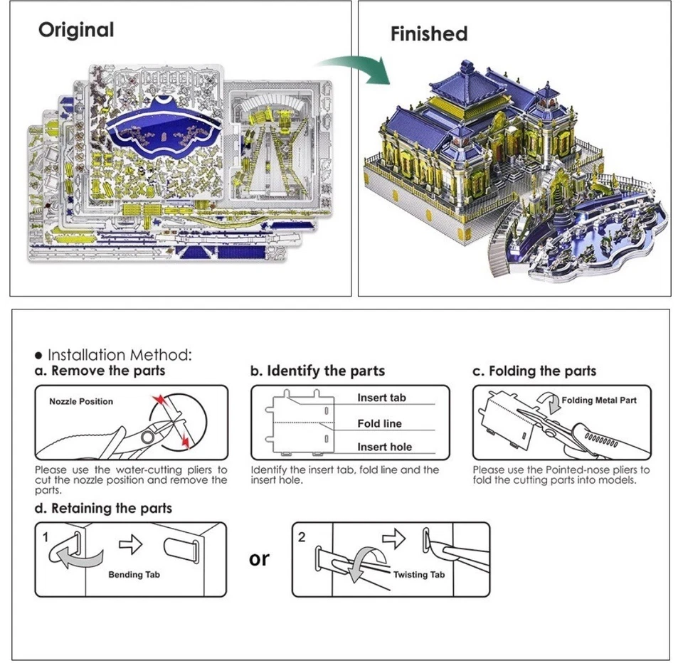 Piececool Rompecabezas de Metal 3D El Antiguo Palacio de Verano Modelo Kit Foto 4 de 4