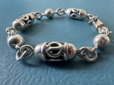 アクセサリー Vintage TaxcoMexican SilverChainBracelet Taxco Mexican 925 Sterling Silver Curb Chain Bracelet 7.5