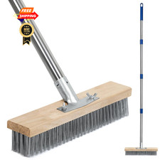 Stainless Steel Deck Scrub Brush, Outdoor Broom for Concrete, Deck, Blue