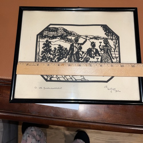 Vintage 20’s Original Lotte Gutzlaff Scherenschnitt Papier ausgeschnitten Silhouette 9"x11" - Bild 6 von 7