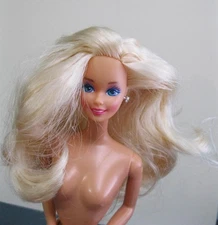 VINTAGE 1993 AMERICAN BEAUTY NUDE BARBIE DOLL w/SILVER JEWELRY EARRINGS & RING