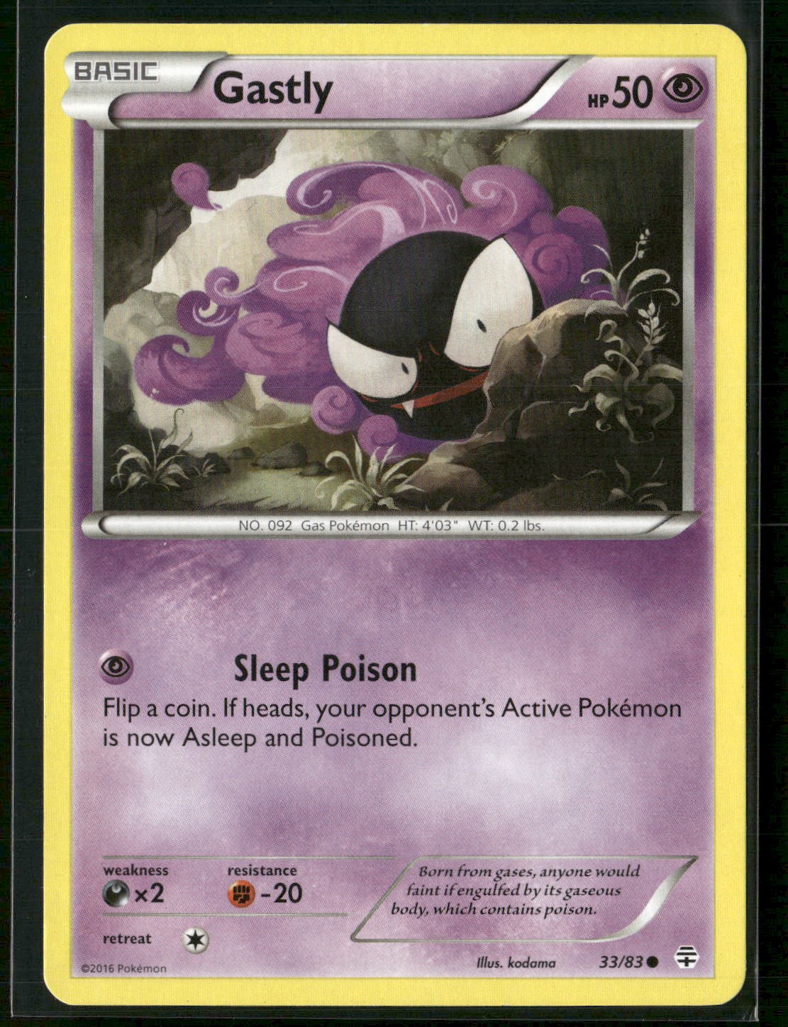 Gastly 33/83 Common Generations Pokemon Lightly Played
