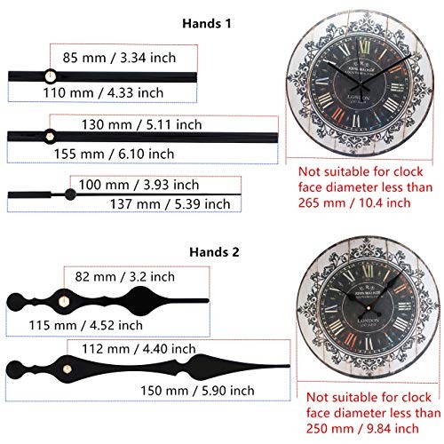 12888 Quartz DIY Wall Clock Movement Mechanism 29/32"thread length Black Hands - Picture 6 of 8