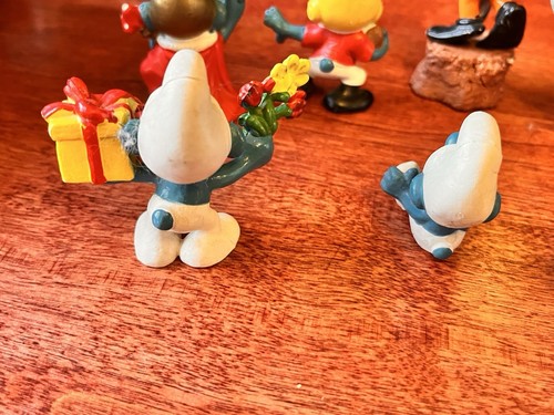 Lot of 7 Vintage 1980s Smurfs 2" PVC Figures Peyo Schleich Hong Kong W. Germany - Bild 9 von 15