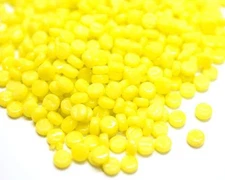 Bright Yellow 8 mm Round Recycled Glass Mosaic Tiles - 4 mm thick - 50 Tiles  
