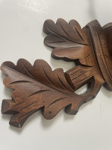 Vintage Wood Carved Cuckoo Clock Deer Head Topper - Picture 4 of 9