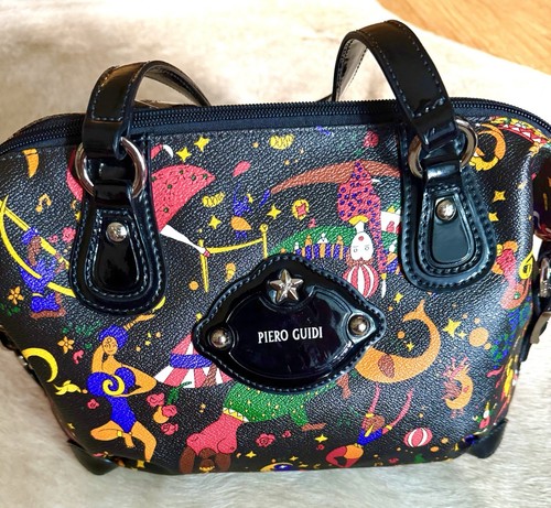 Piero Guidi Black Magic Circus Leather Medium Satchel - Picture 1 of 6