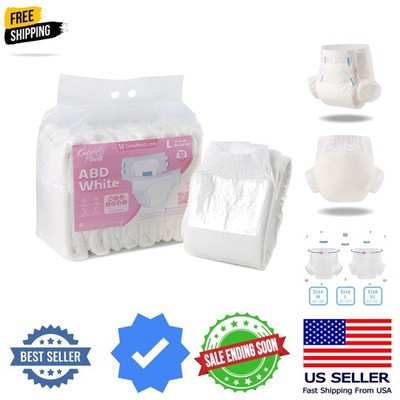 Disposable Diaper Protective Underwear Absorbent Briefs Dry Surface- White 10...