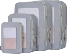 4 Set Ultralight Compression Packing Cubes Travel for Suitcases  Compressible