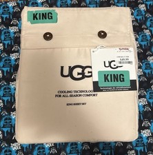 NWT UGG KING SHEET SET "ALAHNA" COOLING TECHNOLOGY ALL-SEASON COLOR - SHELL