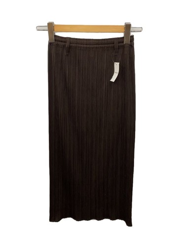 Issey Miyake Pleats Please Brown Long Polyester Skirt Size 1