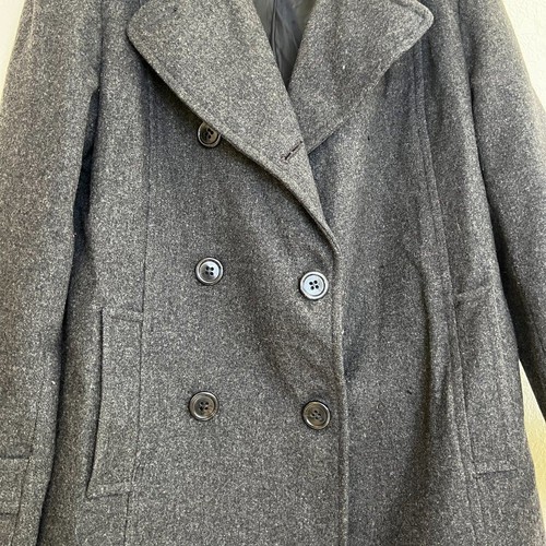 St. John's Bay Women's Pea Coat Wool Blend Lined Collared Gray Size Medium - Picture 2 of 12