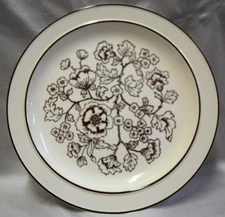 Homer Laughlin 10.5” plate cream/tan brown floral 1976