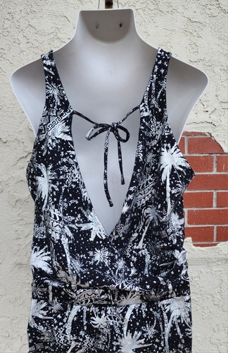 XXL women ZUMBA Wear Jumpsuit One Piece Sleeveless Black Silver Exercise Cotton - Picture 22 of 24