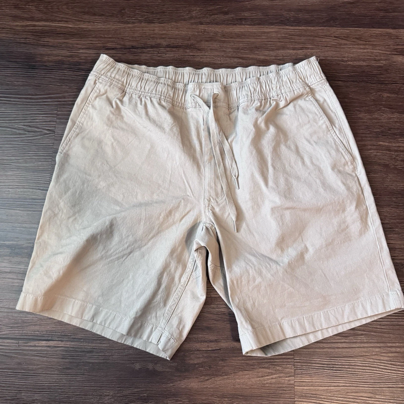 DULUTH TRADING Mens Shorts 36 Khaki Tan 9" 36341 Stretch Cotton Canvas Pull On