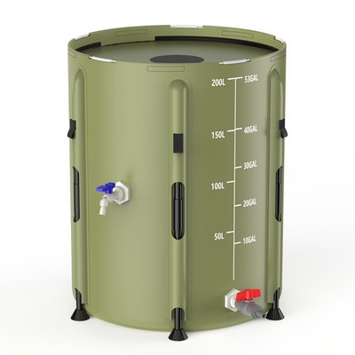SKM Collapsible Rain Barrel, 53 Gallon Portable Rain Water Collection System ...