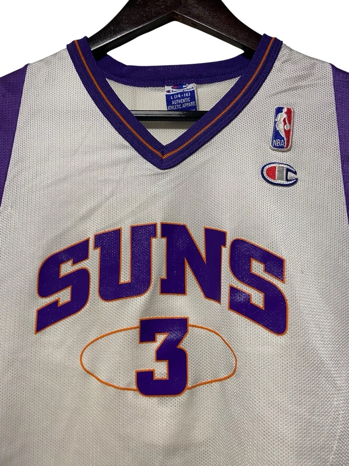 Camiseta deportiva vintage de los 90 campeón Phoenix Suns Stephon Marbury juvenil grande camiseta de la NBA Foto 2 de 4