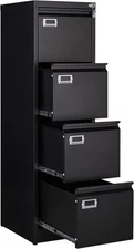 4 Drawer File Cabinet, Filing Cabinets for Home Office-15"W x 17.7"D x 50.1"H,