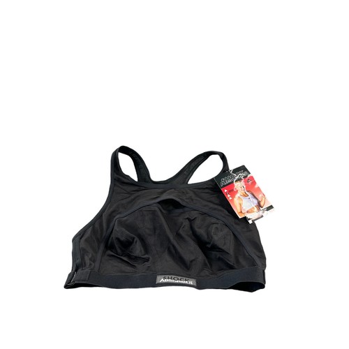 NWT Shock Absorber Black Keyhole Open Racerback Sports Bra Women's Size 34C - Picture 3 of 8