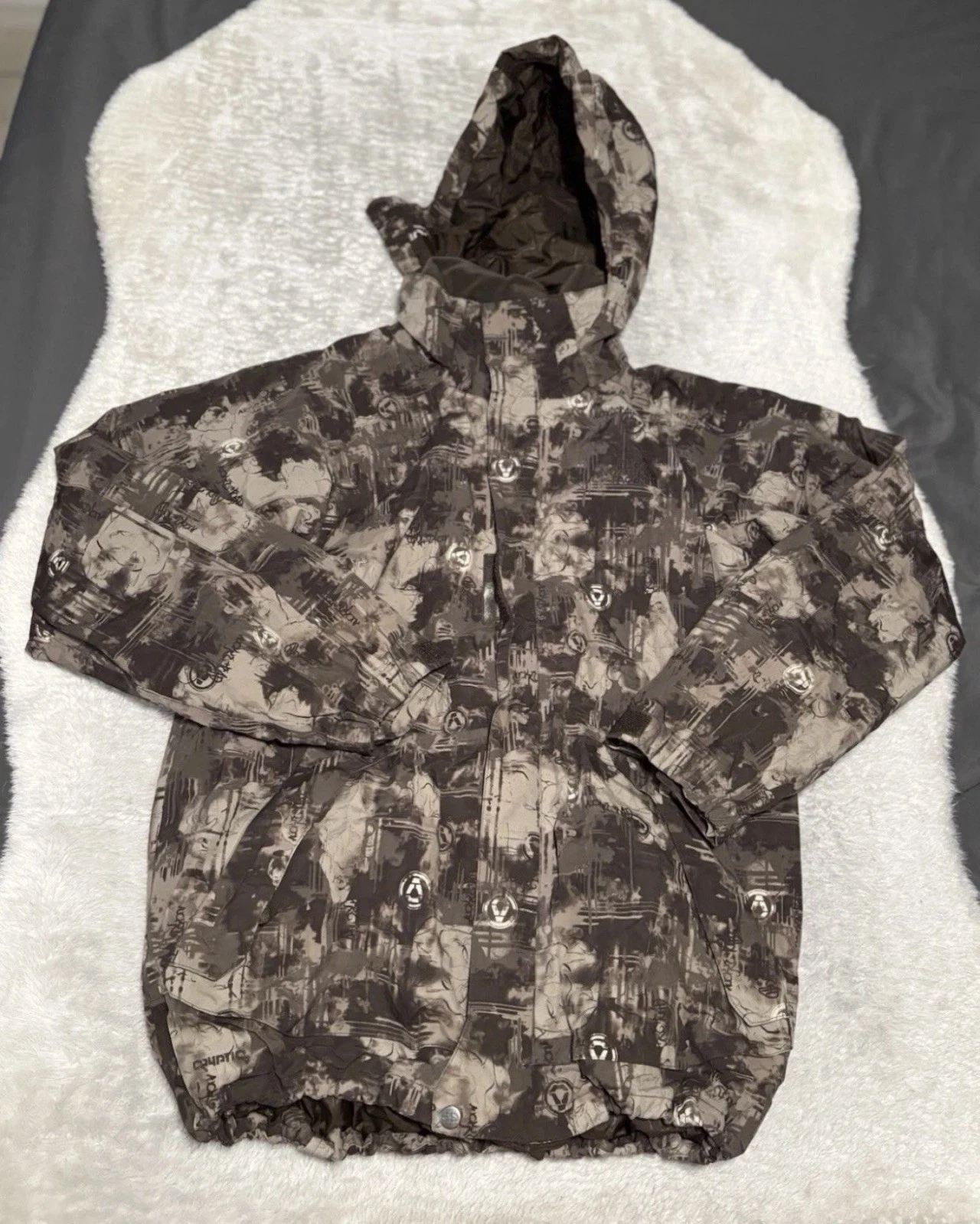 The North Face Hooded Camo Cryptic Snow Ski Jacket Size XXL NWT
