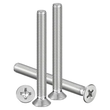 Countersunk Head Bolts M5-0.8x50 50Pcs Stainless Steel for Home Silver