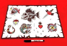 Tattoo Flash sheet - 1 of 1 - The fishermans flash sheet - 18x12 - original